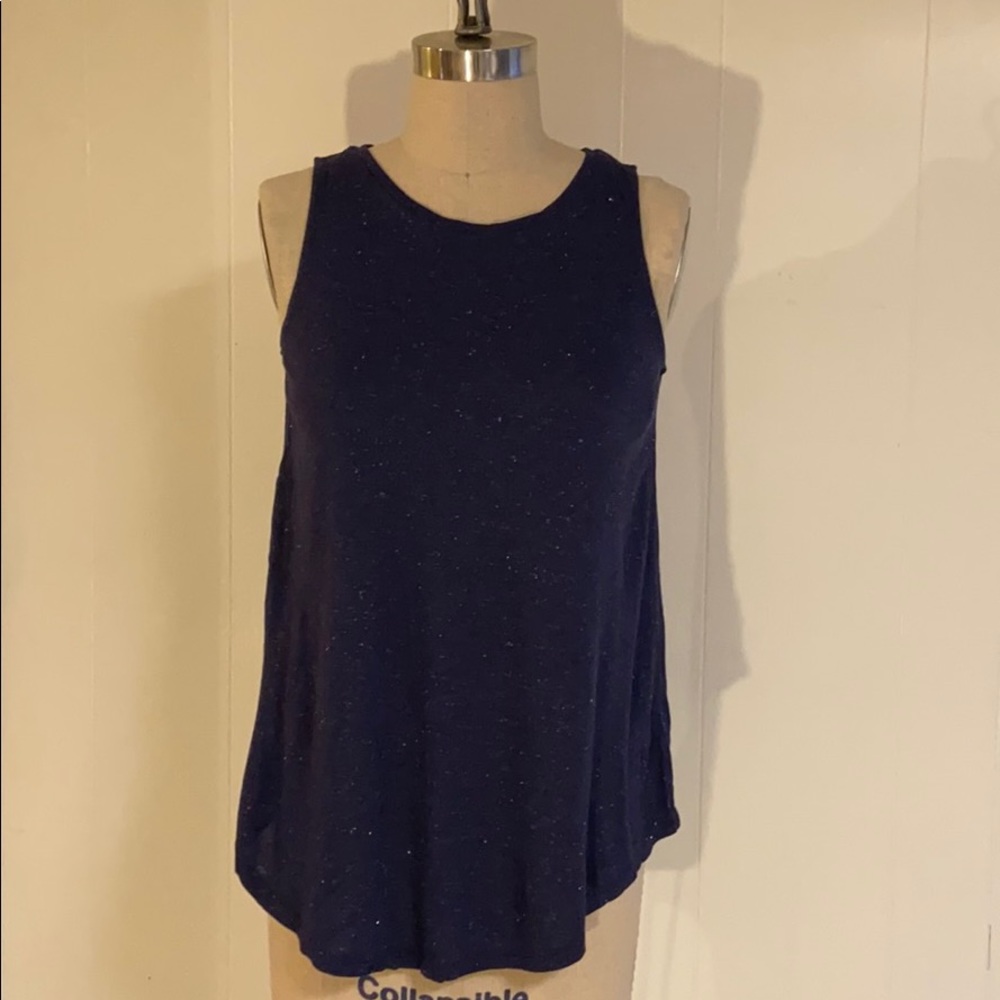 Old Navy sparkly knit navy tank NWT